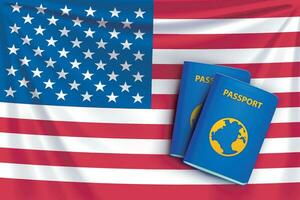 pasaporte bandera Estados Unidos vector