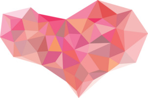 infographic abstrakt hjärta polygonal geometrisk bakgrund. triangel element. png