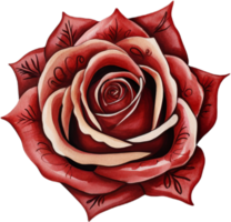 vermelho rosa aquarela. ai gerado png