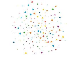 New Year Triangular Confetti. Light Rainbow glitter confetti background. Colored festive texture. vector