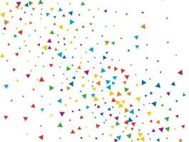 New Year Triangular Confetti. Light Rainbow glitter confetti background. Colored festive texture. vector