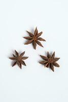 three star anise bunga lawang Illicium verum kembang lawang pekak with white background top view photo