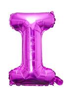 I baloon capital alphabet chrome pink fanta shining with white background photo