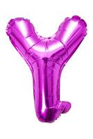 Y baloon capital alphabet chrome pink fanta shining with white background photo