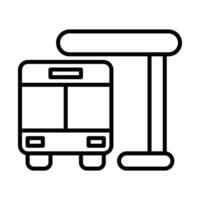 autobús terminal icono en línea vector