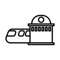 train station icon in line vector