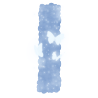 nuage bleu je alphabet avec papillons et scintille png