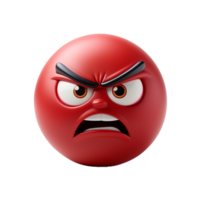 AI Generative 3d angry emoji on transparent background png