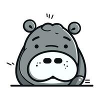 Cute hippopotamus vector illustration. Funny hippo character.