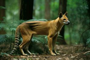tasmania Tigre bosque foto disparo. generar ai