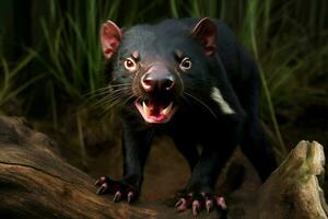 Tasmanian devil animal jungle creature. Generate Ai photo