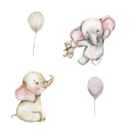 aquarelle main tiré mignonne petit bébé l'éléphant. png