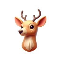 3d render of deer head png