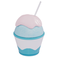 Japanese dessert kakigori , shaved ice , 3d rendering on a transparent background png