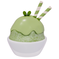 Japanese dessert kakigori , shaved ice , 3d rendering on a transparent background png