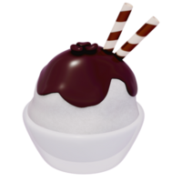 Japanese dessert kakigori , shaved ice , 3d rendering on a transparent background png