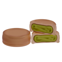 japansk efterrätt färgrik obanyaki , 3d tolkning på en transparent bakgrund png