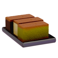 Japanese dessert Castella , Sponge cake , 3d rendering on a transparent background png