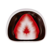 Japanese dessert ichigo daifuku , 3d rendering on a transparent background png