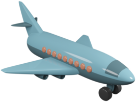 3D model of an airplane children's toy on transparent background png