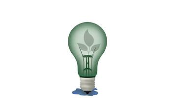 Green eco friendly lightbulb, light bulb against nature on green leaf with energy sources, Sustainable development, Energy sources for renewable, Ecology concept, green technology video