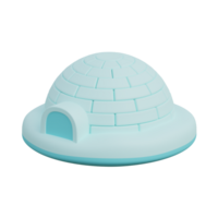 3d illustration of winter igloo icon png