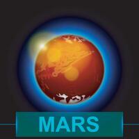 planet mars dark vector