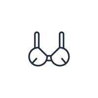 Clothes Outline Monochrome Strapless Bra Icon vector