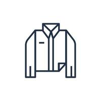 Clothes Outline Classic Collared Shirt Icon vector