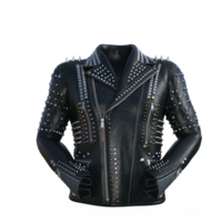 black leather jacket with spikes png