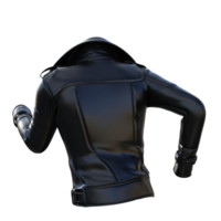 veste en cuir noir png