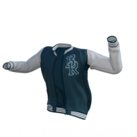 Baseball jacket with the letters rb on it png