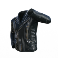 black leather jacket with spikes png