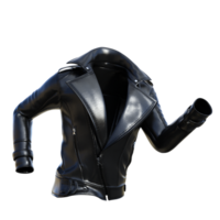 negro cuero chaqueta en transparente png