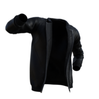 negro cuero chaqueta en transparente png