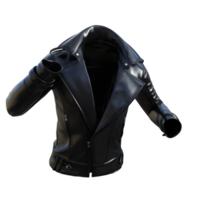 schwarz Leder Jacke auf transparent png