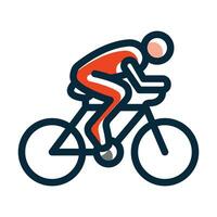 Cycling Vector Thick Line Filled Dark Colors