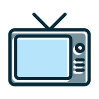 Television Vector Thick Line Filled Dark Colors