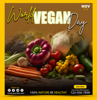 World Vegan Day Social Media Post Design psd