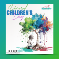 Welt Universal- Kinder Tag Sozial Medien Post psd Design