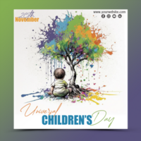 World Universal Children Day social media post psd design