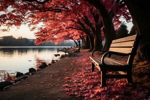 last beautiful autumn scenery AI Generated photo