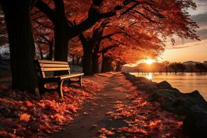 last beautiful autumn scenery AI Generated photo