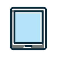Tablet Vector Thick Line Filled Dark Colors