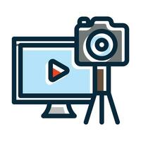 Video Blogger Vector Thick Line Filled Dark Colors