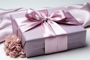 gift box with satin ribbon AI Generated photo