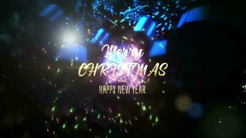 Merry Christmas and Happy new year golden text video