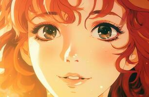 Anime headshot character in the style of manga drawing. Generative AI photo