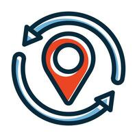 Refresh Location Vector Thick Line Filled Dark Colors