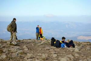 CARPATHIAN MOUNTAINS, UKRAINE - OCTOBER 8, 2022 Mount Hoverla. Carpathians in Ukraine in autumn photo